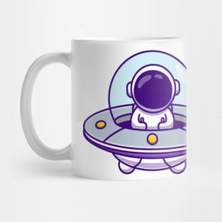 Cute Astronaut Driving Spaceship UFO Mug